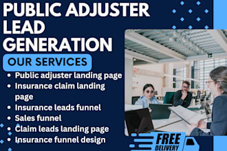 design public adjuster insurance claim insurance leads landing page sales funnel