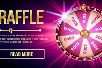 do clean and modern raffle website, competition website, giveaway website