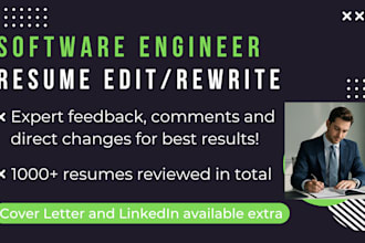 professionally write your resume, CV, linkedin and cover letter
