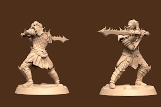 do 3d model sculpture character human anime portrait for 3d printing