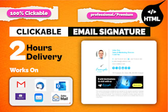 design HTML email signature with animated logo for business