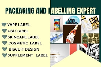 design vape skincare cbd cosmetic label biscuit design and supplement label
