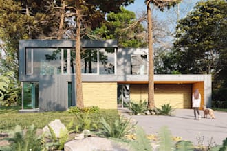 exterior decoration,container house render,cozy park redesign,3d architect,cgi