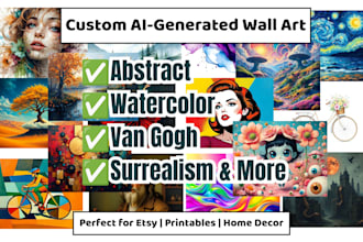 make wall art painting different styles for etsy or more with ai art