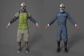 3d character modeling for animation, games, printing, nft, texture, ue5 rig, nft