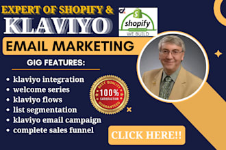 setup klaviyo, mailchimp email template, email campaign, shopify email marketing