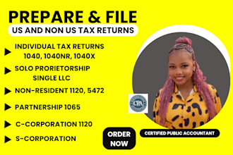 accurate US tax return preparation and filing for individuals, corporations, llc
