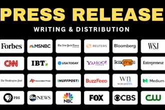 do press release writing and distribution and submit press release