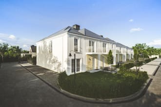 design, render realistic exterior environment, landscape, rooftop spaces, lounge
