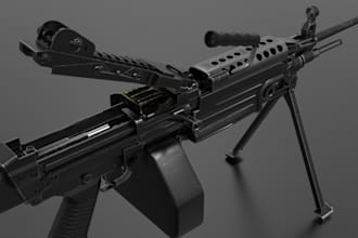 optimized 3d game assets, weapons, props, and accessories with textures and ue5
