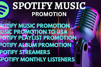 do organic spotify music promotion to USA spotify playlist,album promotion