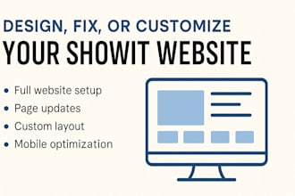 design, fix customize your showit website fast and affordably