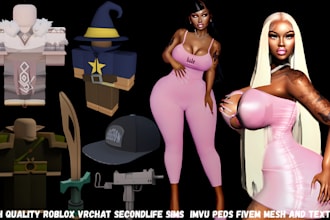 3d cloth for roblox vrchat secondlife sims imvu peds fivem mesh fashion design