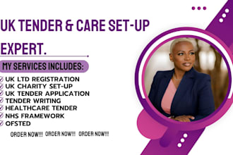 set up your UK care business, register with cqc, and write nhs tenders