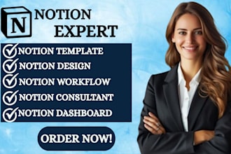 design notion template, notion workspace dashboard, notion expert