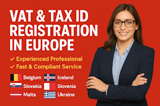 do vat company registration in belgium iceland, malta, greece, slovenia, ukraine