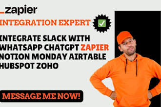 integrate slack with whatsapp chatgpt zapier notion monday airtable hubspot zoho