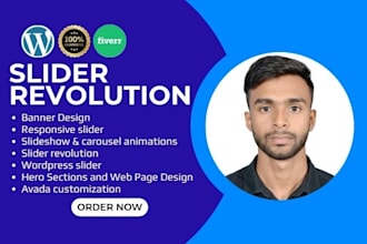 design responsive slider with slider revolution, wordpress slider, banner design