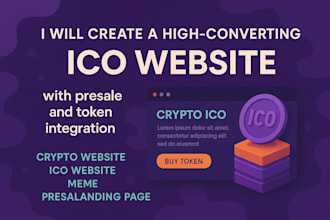 create a high converting ico website with presale and token integration