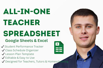 create custom spreadsheet for student performance class schedule and lesson plan