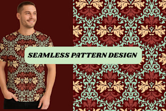 create seamless fabric patterns for clothing, scarf, textile printing