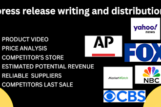 do press release writing and distribution to top premium sites, yahoo finance