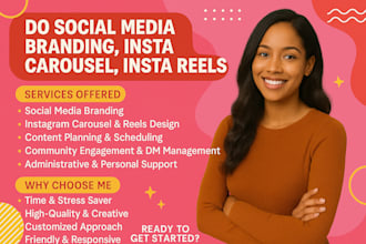 do social media branding insta carousel insta reels personal virtual assistant