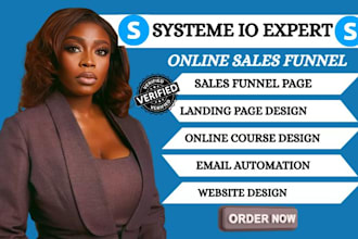create system io landing page, sales funnel in systeme io, website, getresponse
