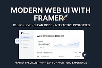 design and build modern, responsive web pages in framer