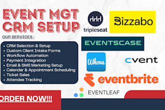 setup whova eventbrite organizer cvent bizzabo eventscase social tables CRM