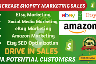 boost shopify ebay amazon etsy product marketing promotion traffic sales seo ads