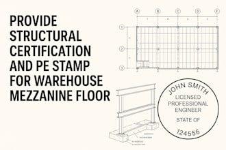 provide structural certification and pe stamp for warehouse mezzanine floor