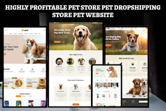 build pet animal shopify dog cat pet care store animal pet dropshipping website
