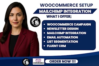 setup woocommerce email marketing newsletter fluentcrm mailchimp automation