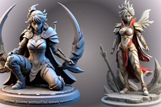 3d anime figure custom anime statue diorama stl file print ready anime model