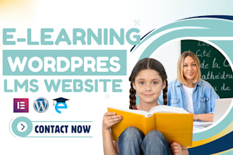 create an elearning website, educational course wordpress website with learndash