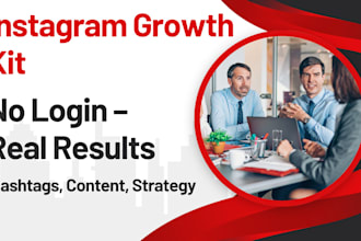 do instagram growth kit with hashtags and content plan