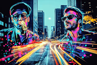 create graffiti street art pop art of any picture