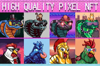 create nft pixel art creator  base character and traits in crypto punks style