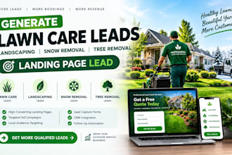 generate lawn care leads landscaping snow removal landing page tree removal lead