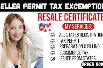 get resale certificates and seller permits in all US states, sale tax excemption