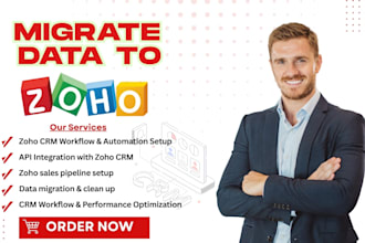 migrate data to zoho crm, manage sales pipeline, and automate lead generation
