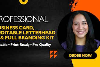 design letterhead, business card, invoice, stationery, branding kit, forms