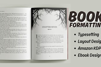 do book formatting, typesetting book layout design kindle ebook paperback