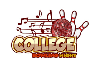 design modern college bowling night logo