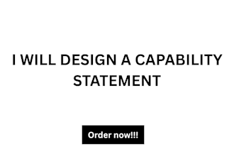 design federal government capability statement for business info rfp, sam gov