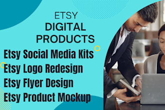 design etsy pinterest pin design, etsy product mockup, editable social media kit