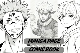 draw manga page and manga comic page for your story