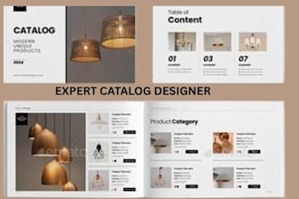 design editable ecommerce home decor sales product catalog pdf, booklet in 48hrs