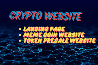create crypto presale website, memecoin landing page ,token launch website